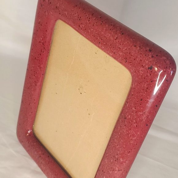Ceramic Frame Weston Picture Frame Marble Look Speckled Maroon Pink Black - Picture 2 of 7
